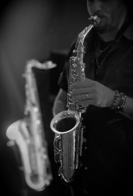 Toby playing upright bass