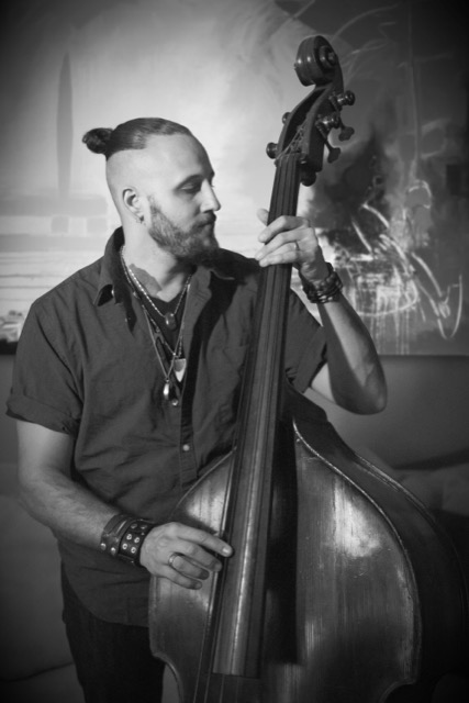 Toby playing keyboards in the studio